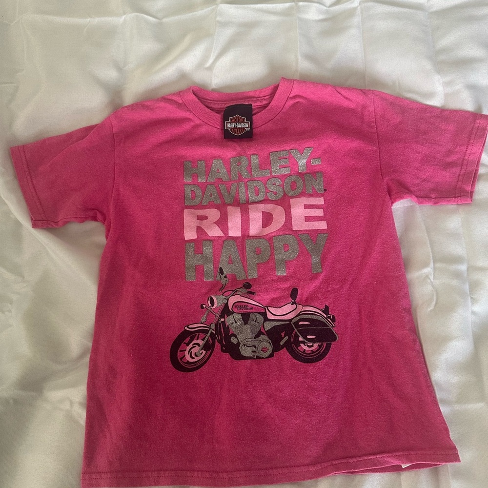 Harley-Davidson Pink Ride Happy Kids T-Shirt